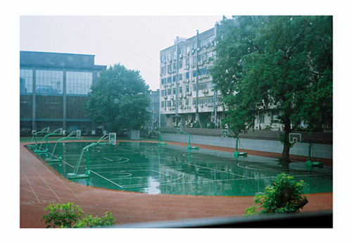 雨中的校园