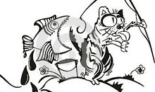 猫捕鱼作文二年级