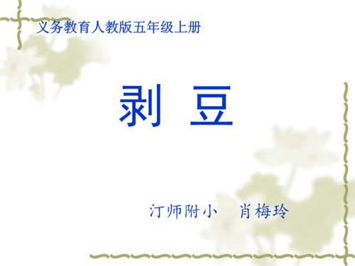 关于阅读《脱皮豆》的思考