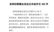 眼睛会说话的老师