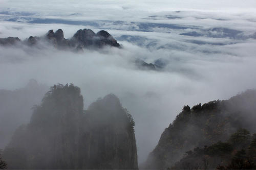 黄山的雨雾