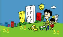 爱护环境的小学生