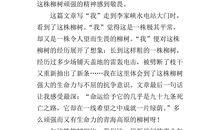 青海高原一株柳读后感