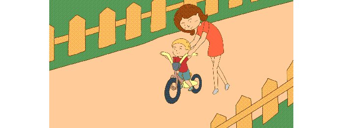 母亲学骑