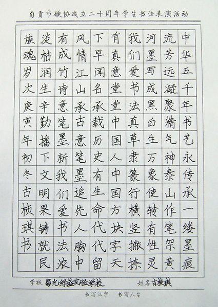 我学了硬笔书