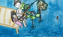 我和爸爸一起钓鱼