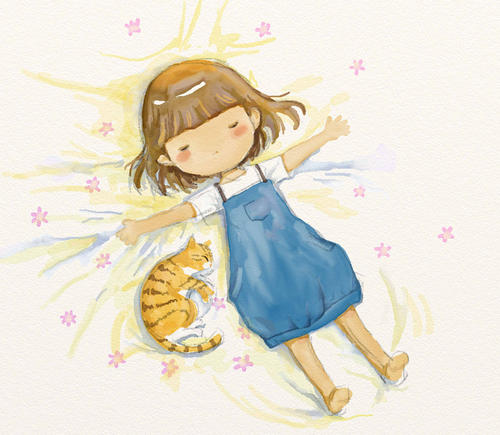 女孩和猫