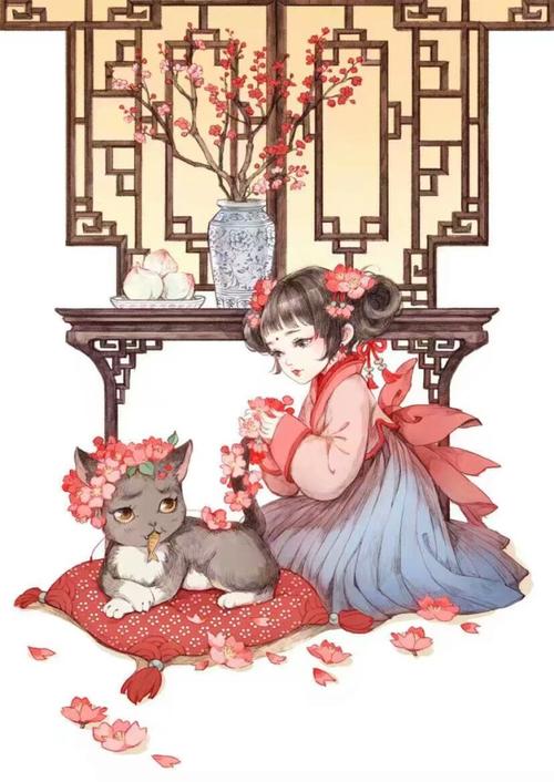 飘荡缠绵，岁月流逝，桃花盛开，光彩照人