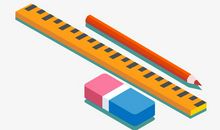 铅笔、尺子和橡皮