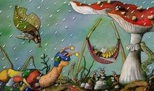 有趣的蜗牛赛跑