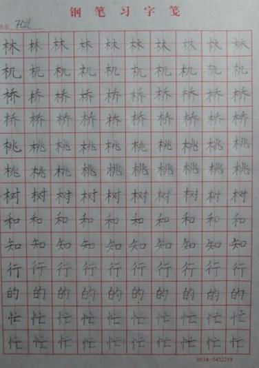第一次练习硬笔书法
