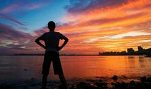 感恩夕阳下有你陪伴