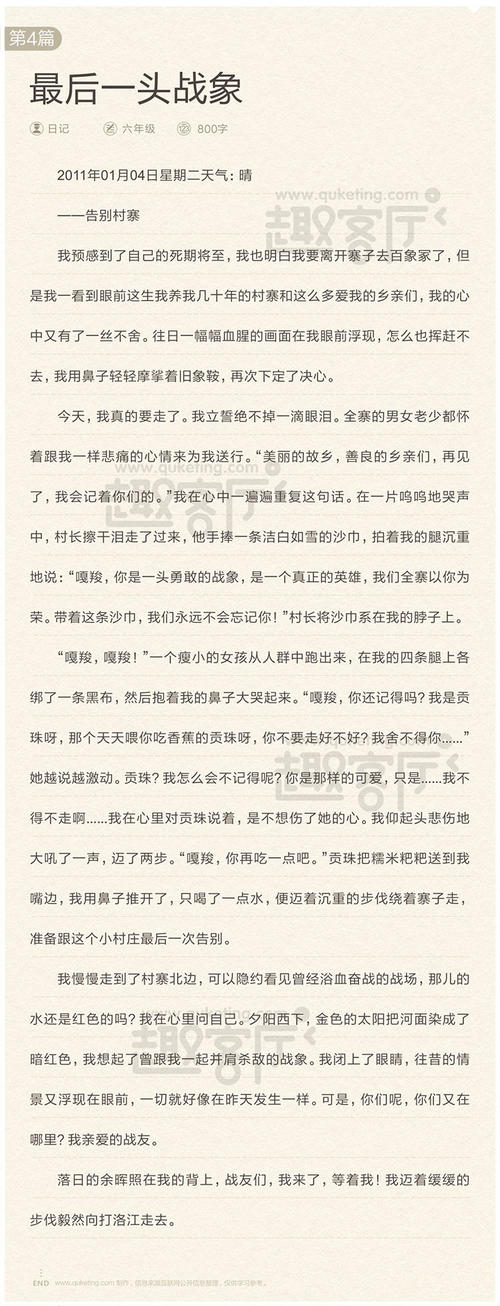 最后的战象小练习笔