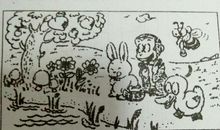 小兔采蘑菇当雨伞看图写话