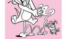 老鼠看到屏幕上的猫看图写话