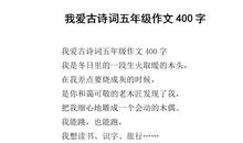 我最喜欢的诗歌作文400字