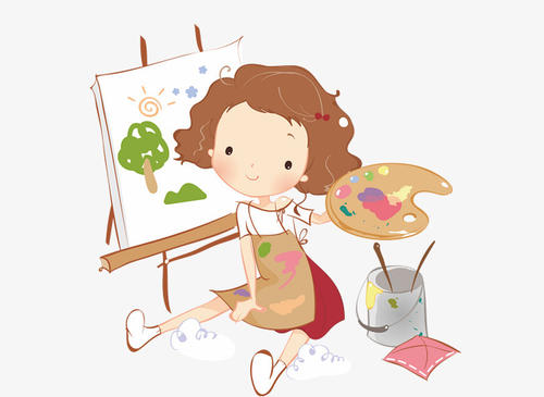 帮助小女孩在拍照时阅读图片和写字
