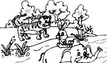 一年级小兔过河看图写话故事