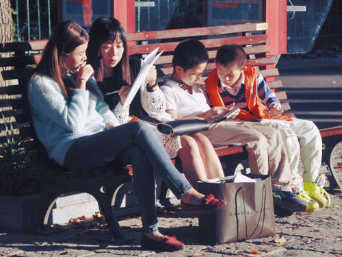 在温暖的阳光下阅读