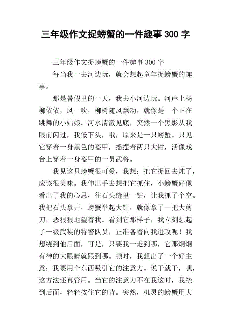我眼中的300个字的暑假作文
