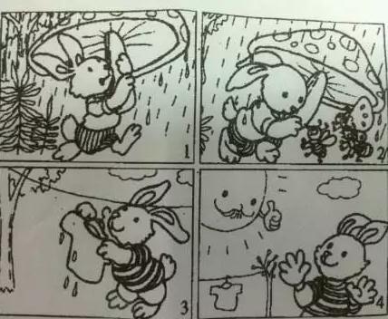小白兔子种蔬菜，看图片写字