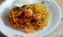 美味的海鲜炒面