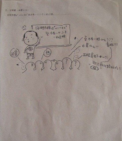 试卷背后