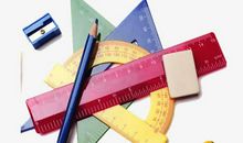 铅笔、橡皮和尺子