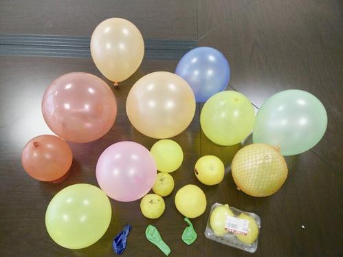 实验橘子和气球