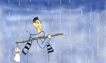 一个下雨的校园