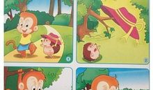 两只小羊过独木桥看图写话