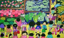 我和爸妈去买菜