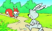 小兔子和小公鸡过河看图写话