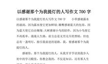 感谢那个为我提灯的人作文700字