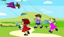 一年级看图写话放风筝