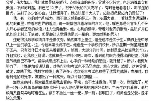 写父亲的优秀高中组成