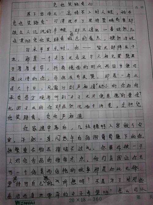 我的青春作业组成800字