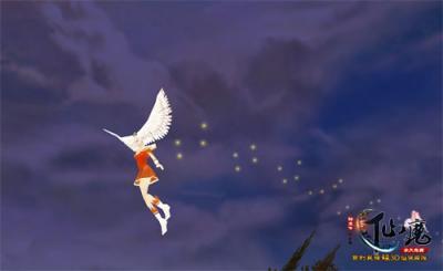 女孩挥舞着翅膀