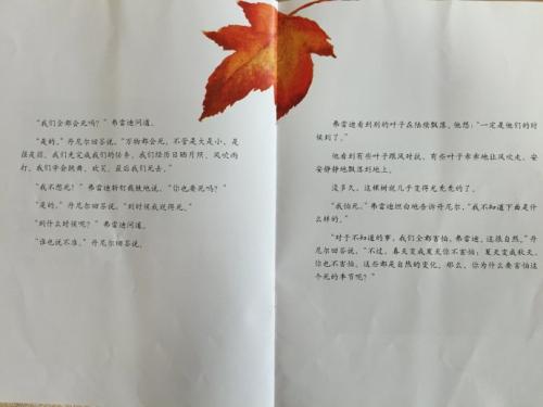 阅读后“一片叶子落下”