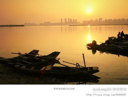 在学校路的日出秋天水