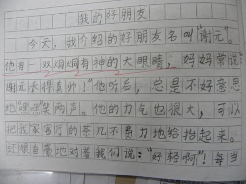 我的好朋友写了两年级