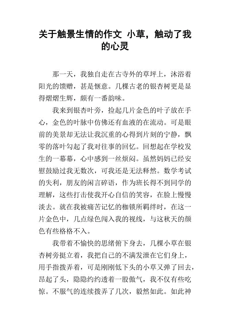 触摸即时论文800字叙述