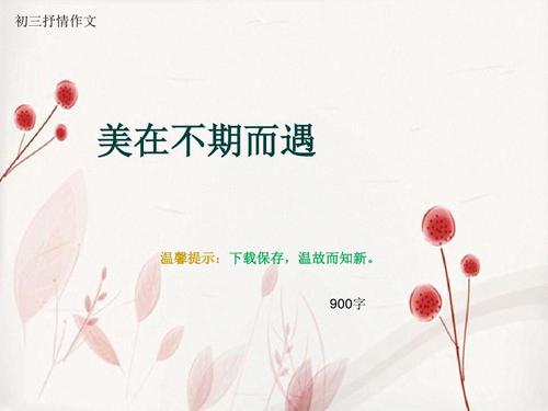 不期而遇作文