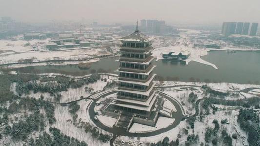 西安雪景