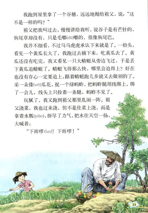 阅读“祖父的菜园”后