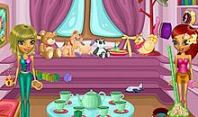 和妈妈一起打扫房间