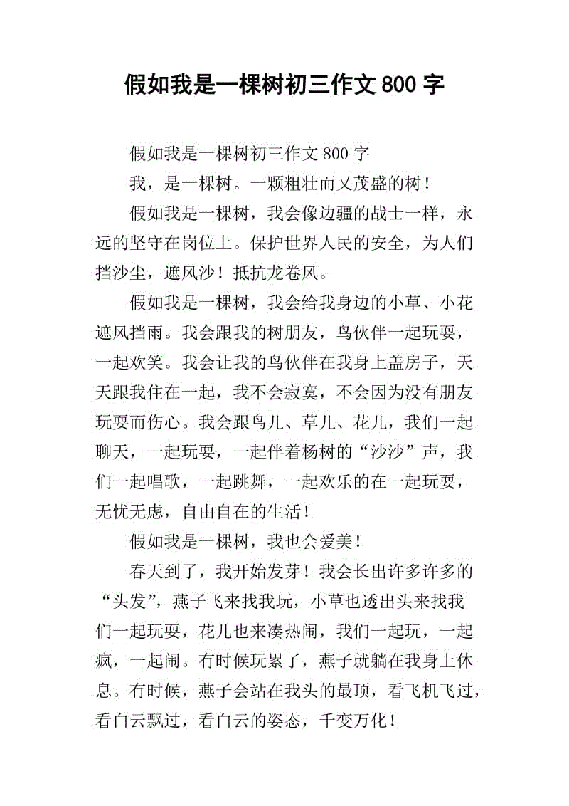 论文中的800字