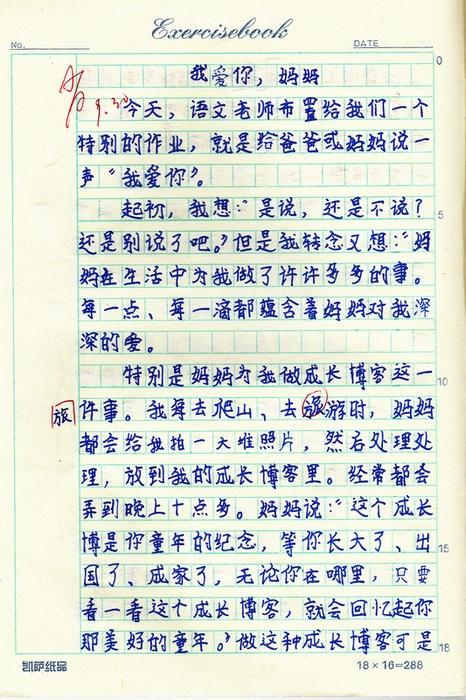 我第一次第一次对母亲说。我爱你。