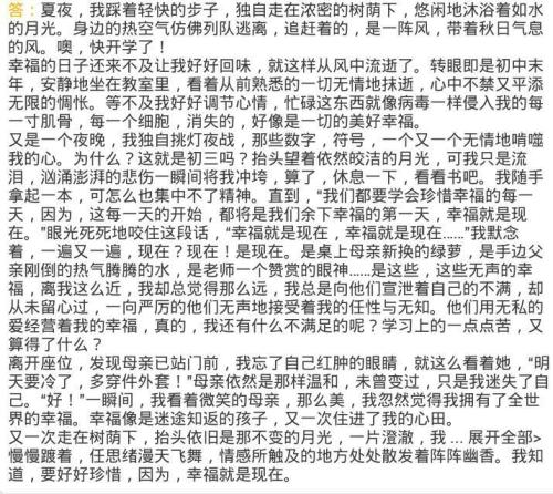 幸福现在是800字的组成
