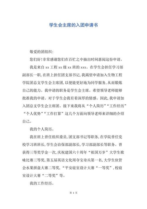 初中入门申请400字